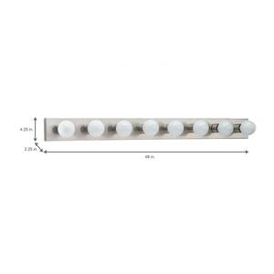 Center Stage 48 in. W Stage 8-Light Brushed Stainless Vanity Light