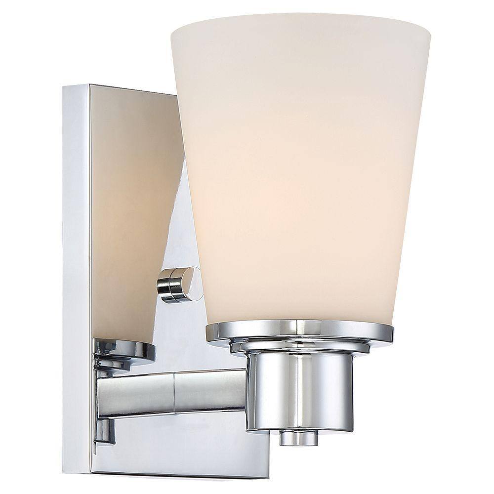 Home Decorators Collection 1-Light Chrome Bath Vanity Light with Bell ...