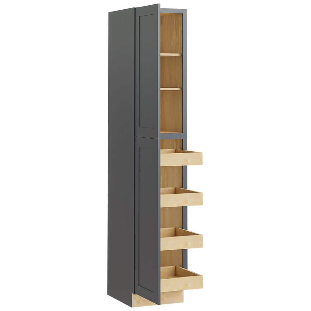 Newport 18 in. W x 24 in. D x 90 in. H Assembled Plywood Pantry Kitchen Cabinet in Deep Onyx with 4ROT Soft Close LH price history on PriceWatchPro