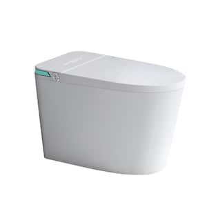 Moray Elongated Smart Bidet Toilet 1.28 GPF in White with Foot Sensor, LED Display, Night Light, Warm Water and Dryer