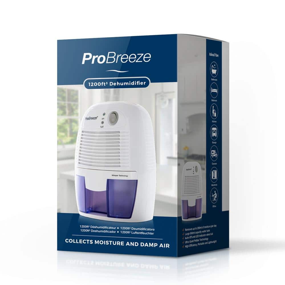 Compact White and Blue Portable Mini Dehumidifier
