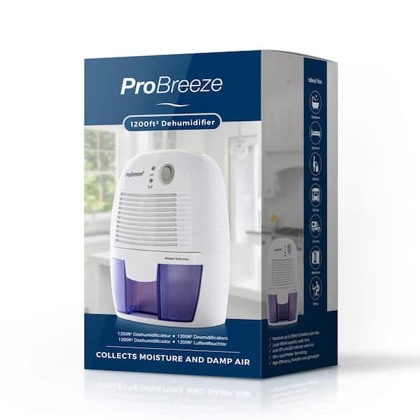 Pro Breeze Electric Mini Dehumidifier, 2200 Cubic Feet (250 sq  ft), Compact and Portable for High Humidity in Home, Kitchen, Bedroom,  Basement, Caravan, Office, Garage