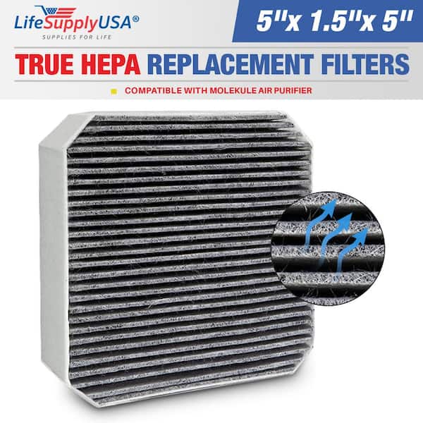 LifeSupplyUSA True HEPA Filter Replacement Compatible with Molekule Air Purifier