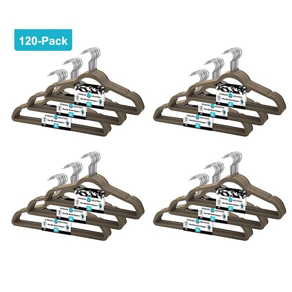 Velvet Non-Slip Grey Hangers (120-Pack)