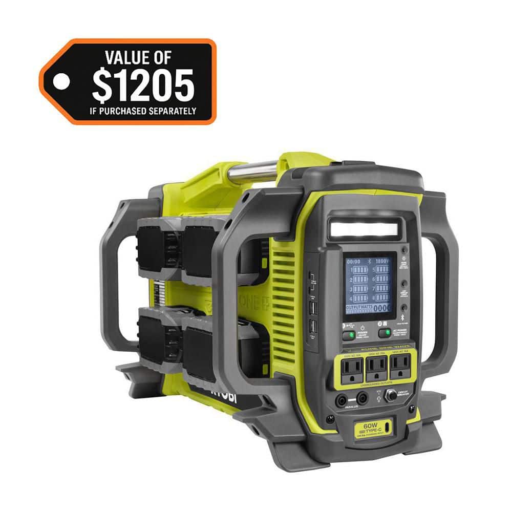 18V ONE+ 1800-Watt Portable Battery Inverter Power Station/8-Port Charger w/ 200-Watt Power Source & (4) 6.0Ah Batteries price history on PriceWatchPro