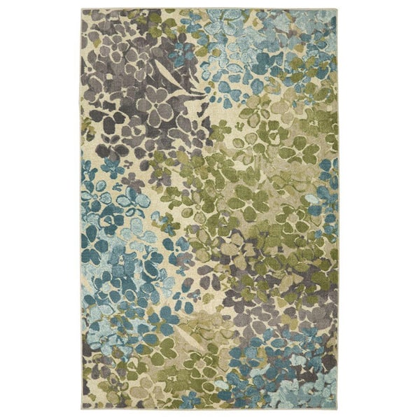 Mohawk Home Radiance Aqua 5 ft. x 8 ft. Floral Area Rug