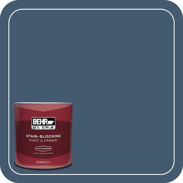 BEHR ULTRA 1 qt. #S500-7 Infinite Deep Sea Extra Durable Flat Interior Paint & Primer
