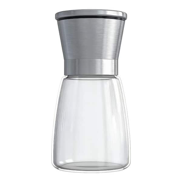 Stainless Steel Grinder with Ceramic Blades, Brushed, and Adjustable Coarseness for Kitchen, Salt and Pepper (1-Pack)