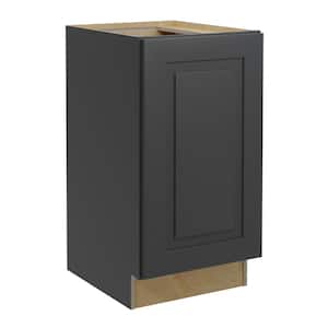 Grayson Deep Onyx Painted Plywood Shaker Assembled Base Kitchen Cabinet FH Soft Close L 18 in W x 24 in D x 34.5 in H