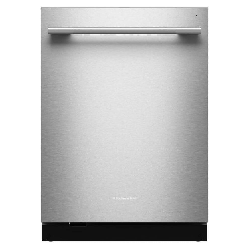 KitchenAid 24 in. Top Control Built-In Tall Tub Dishwasher in PrintShield Stainless with Ultra-bright LED Lighting