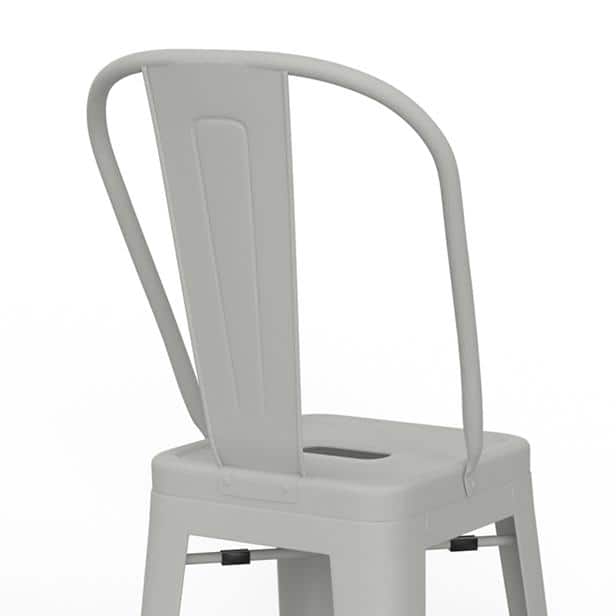 Fletcher 30" White Industrial Metal Bar Stools (Set of 2)
