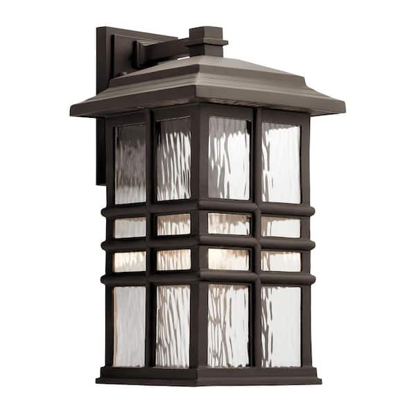 Beacon Square 1-Light Olde Bronze Outdoor Hardwired Wall Lantern Sconce with No Bulbs Included (1-Pack)