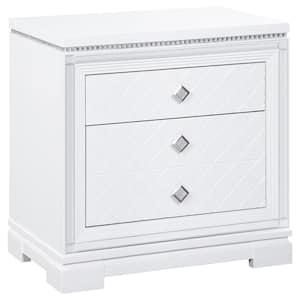 Eleanor White Rectangular 2-Drawer Nightstand