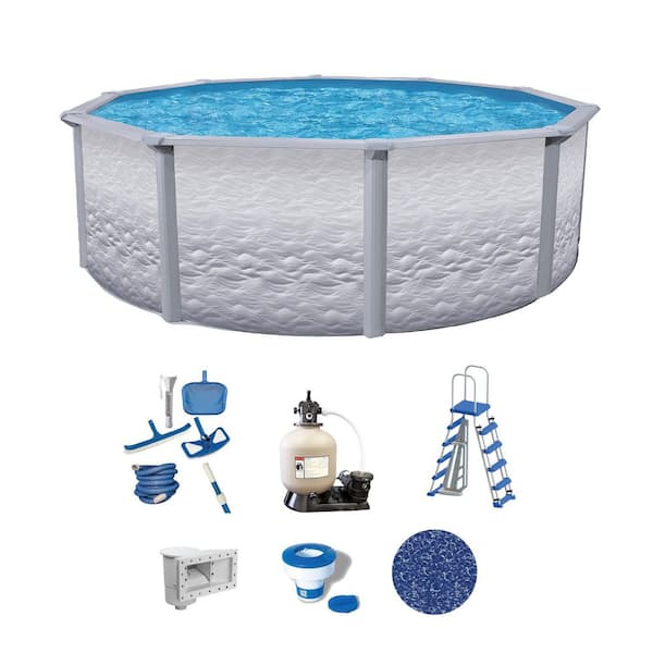 Liberty 24 ft. Round 52 in. Deep Hard Sided Above Ground Standard Pool Package