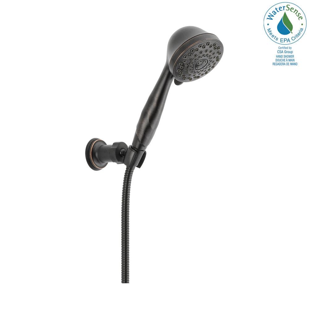 Delta 7Spray Patterns 1.75 GPM 3.81 in. Wall Mount Handheld Shower Head in Bronze