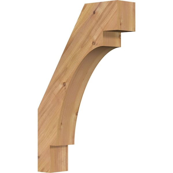 Ekena Millwork 3 1/2"W x 14"D x 22"H Merced Smooth Knee Brace, Western Red Cedar