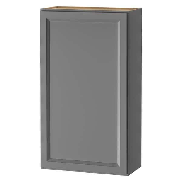 PELHAM & WHITE Keyport Shaker 24 in. W x 12 in. D x 42 in. H Plywood Tool-Free Ready To Assemble Wall Kitchen Cabinet in Charcoal