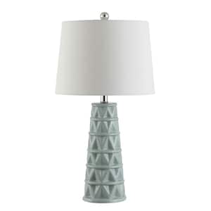 Cairo 26 in. Blue Table Lamp with White Shade