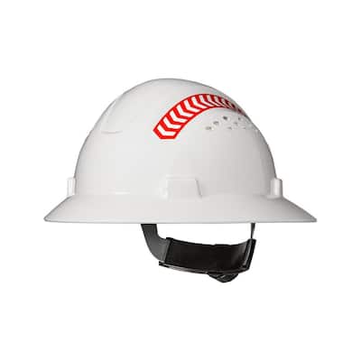 SH300 Full Brim Safety Hard Hat with Directional Reflective Arrows, Vented, 4-Point Suspension, 360 Visibility