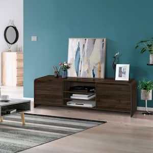 New Classic Furniture Mara 71 in. Walnut Wood TV Console Fits TV's up to 82 in.