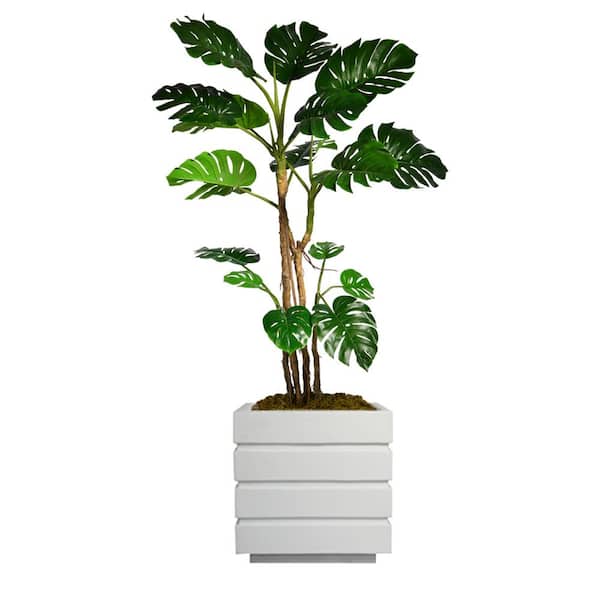 VINTAGE HOME 78 in. Tall Monstera Artificial Faux Home Dcor with Burlap Kit and Fiberstone Planter