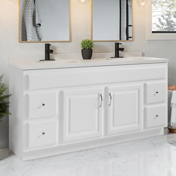 Design House Concord Vanity in White with Cultured Marble Top, Fully Assembled, 60-Inch