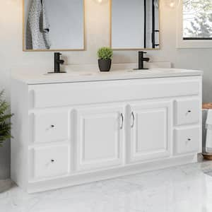 Concord Vanity in White with Cultured Marble Top, Fully Assembled, 60-Inch