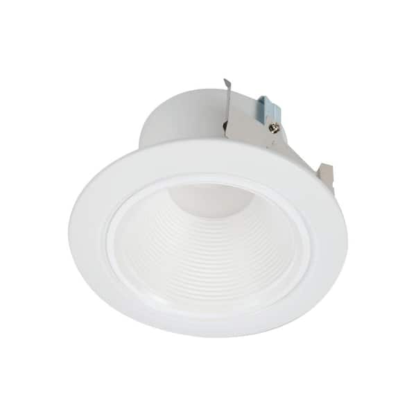 4 in. White Integrated LED Recessed Ceiling Light Retrofit Trim at 3000K Soft White Low Glare Deep Baffle (2-Pack)