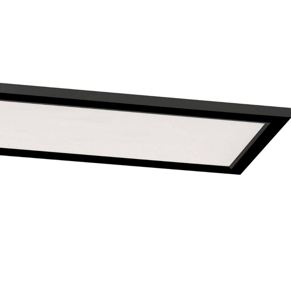 Lugano 48" Black Glass LED Linear Flush Mount Light
