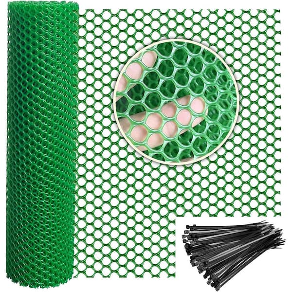 ATENGNES 16 in. x 20 ft. Green Garden Plastic Chicken Wire Mesh Versatile Fence for Poultry, Dogs, Rabbit, Snake