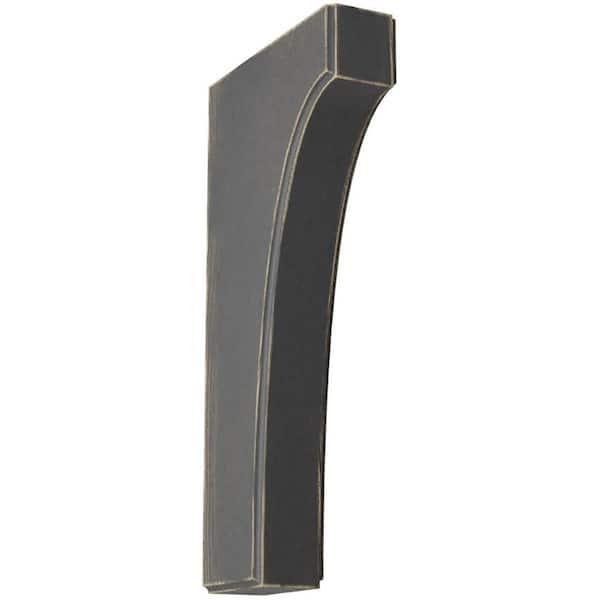 Ekena Millwork 1-3/4 in. x 12 in. x 6 in. Black Clarksville Wood Vintage Decor Bracket