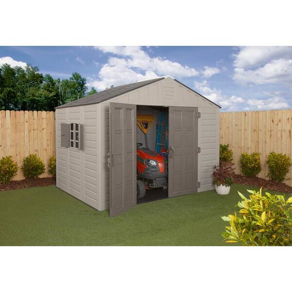 Us Leisure 10 Ft X 8 Ft Keter Stronghold Resin Storage Shed The Home Depot