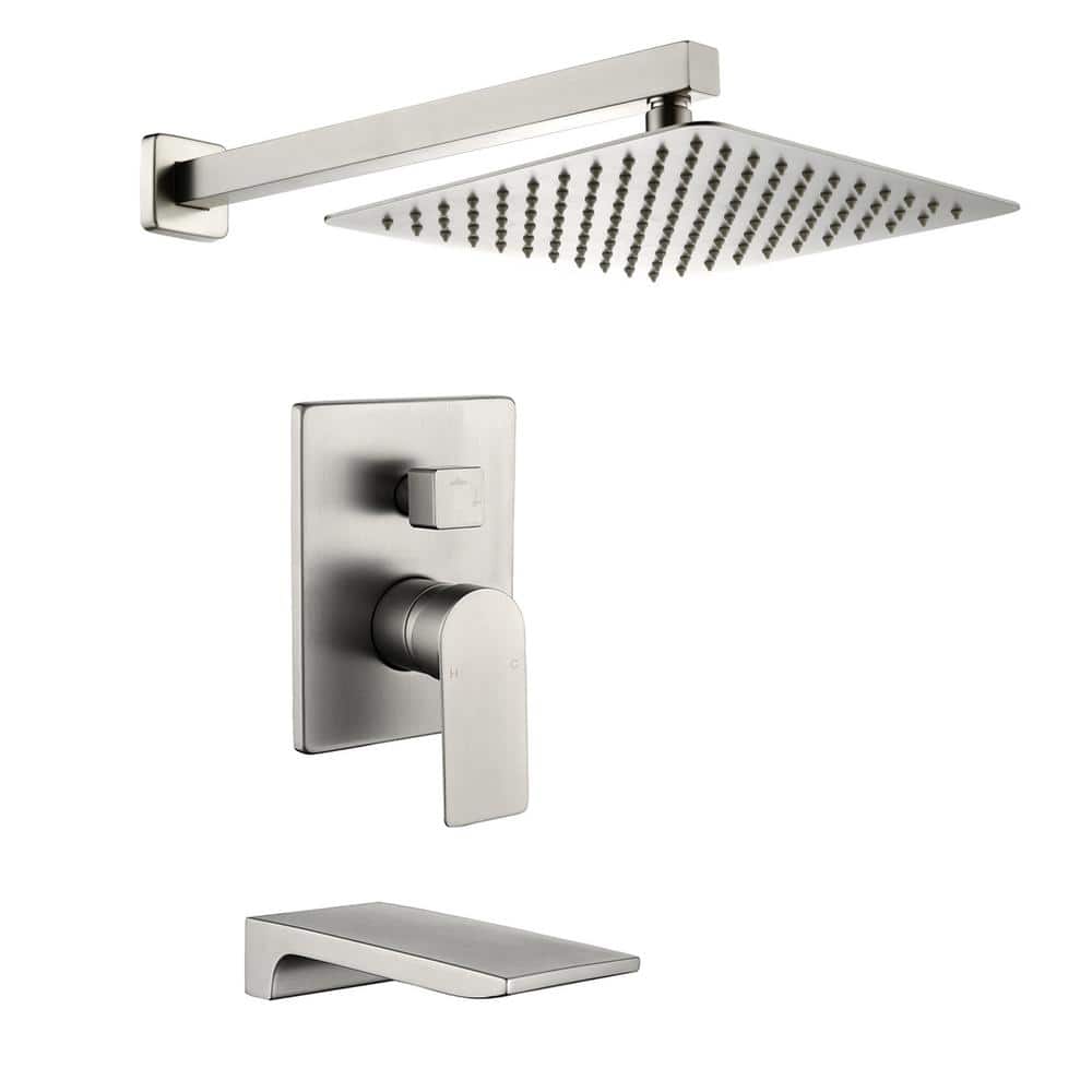 Single Handle 1-Spray Tub and Shower Faucet with 10 in. ShowerHead and Tub 