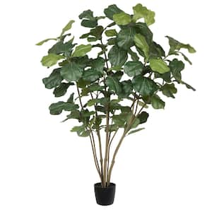 5 ft. Green Artificial Fiddle Leaf Everyday Tree in Pot