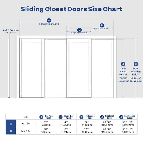 144 in. x 80 in. 3 Lite Mirrored Glass White PVC Covering Solid Core MDF Sliding Door with Embedded Handle and Hardware