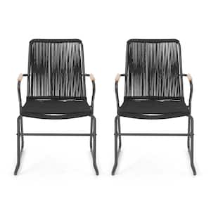 Moonstone Black Metal Outdoor Lounge Chairs (2-Pack)