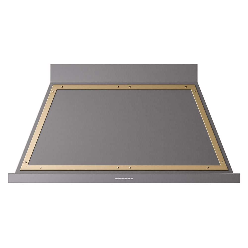 Nostalgie II Series Noblesse 48 in. Ducted Wall Mount Range Hood in Graphite Matte with Brass Trim and 600 CFM Airflow price history on PriceWatchPro