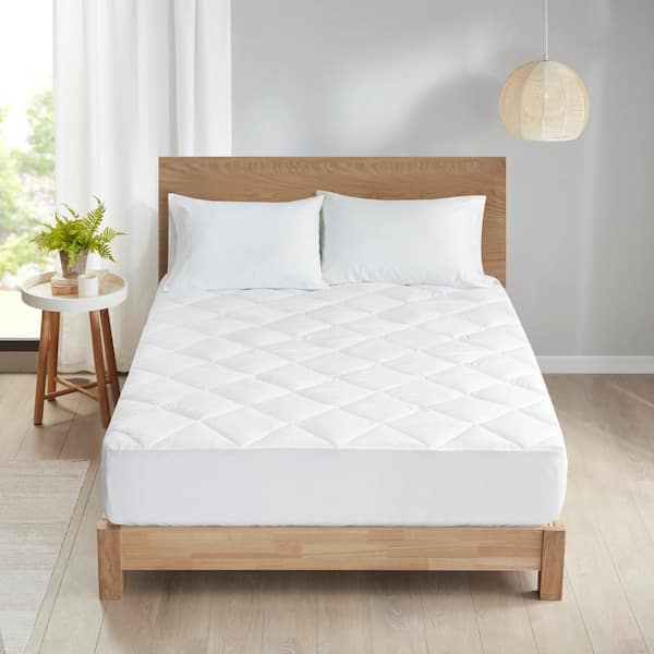 Unbranded Allergen Barrier White Queen Anti-Microbial 100% Polyester Mattress Pad