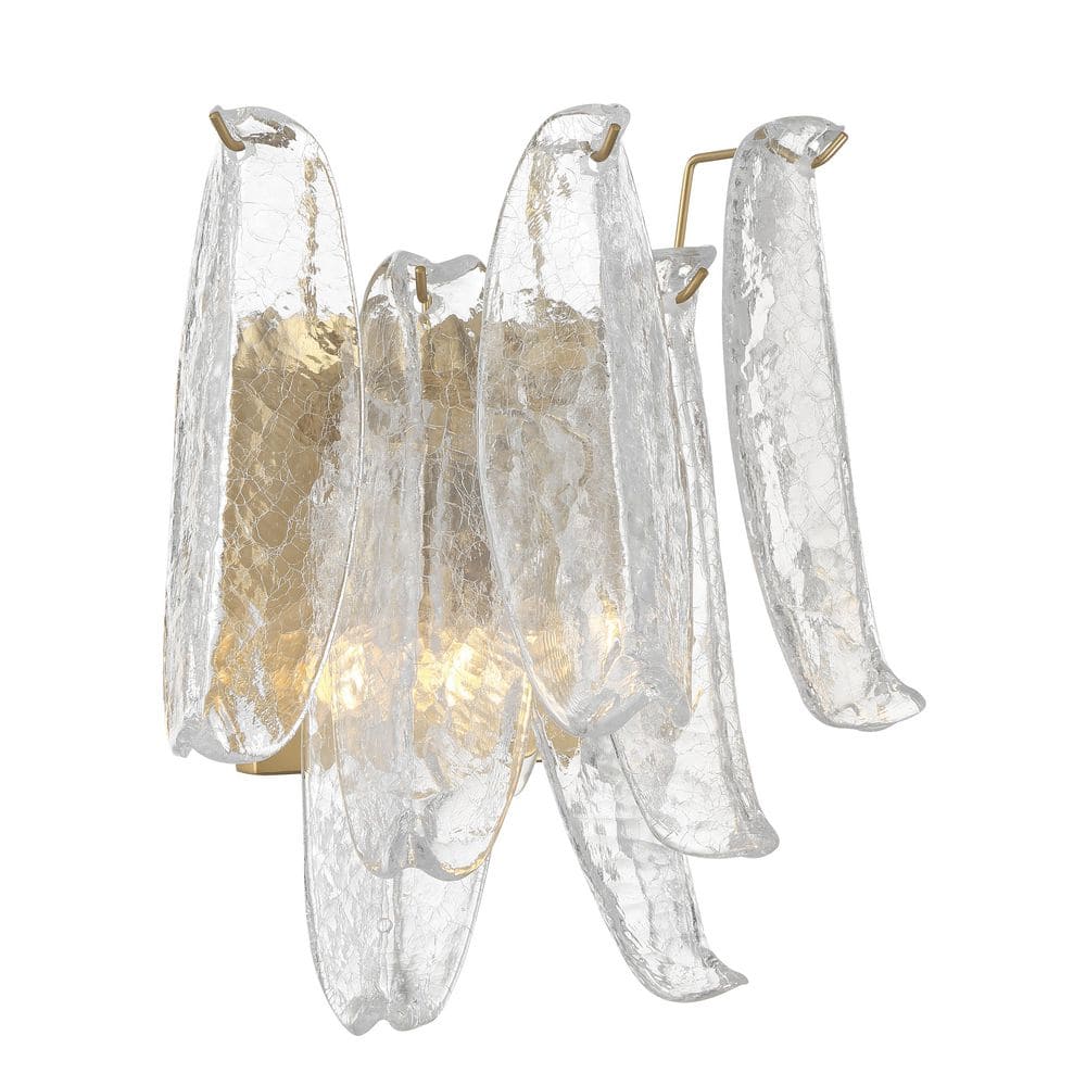 Regent 2-Light Legacy Brass Wall Sconce with Clear Cracked Glass Shades price history on PriceWatchPro