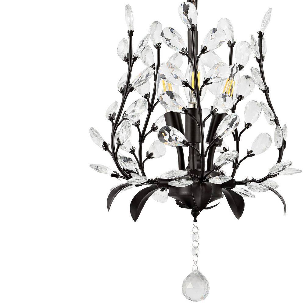 Adoria 12" Oil-Rubbed Bronze Bohemian LED Pendant with Crystal Accents