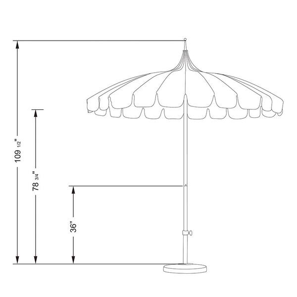 California 8.5 ft. White Aluminum Commercial Pagoda Market Patio Umbrella with Fiberglass Ribs in Navy 194061509661 - The Home Depot