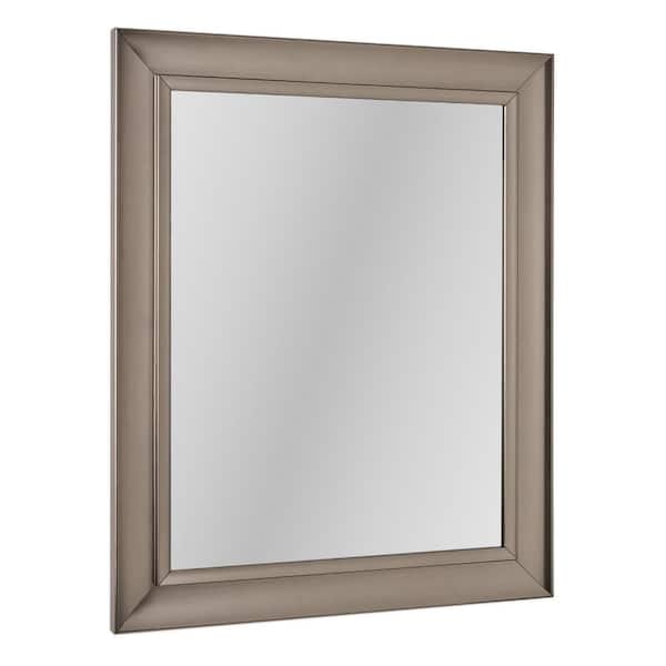 35 in. W x 29 in. H Brushed Nickel Framed Wall Mirror