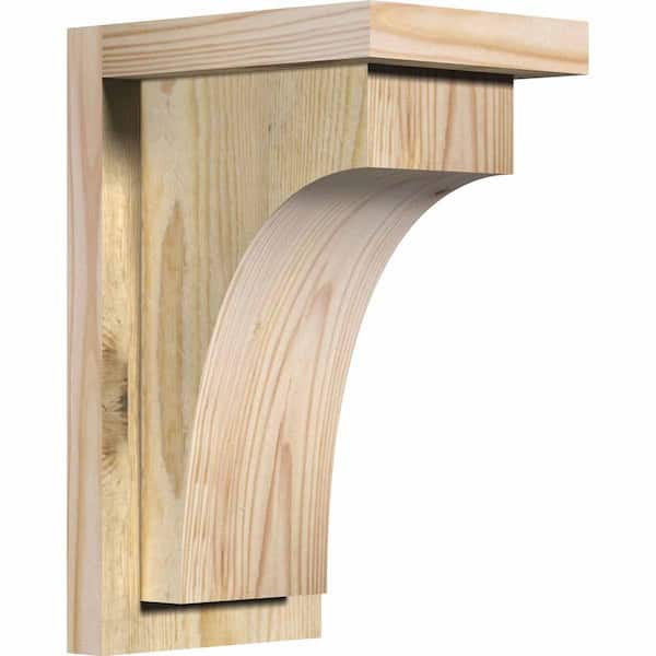 Ekena Millwork 6 in. x 8 in. x 12 in. Huntington Rough Sawn Douglas Fir Corbel with Backplate