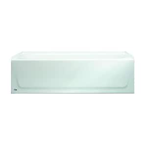 Aloha AFR 60 in. Right Drain Raised Outlet Rectangular Alcove Soaking Bathtub in White