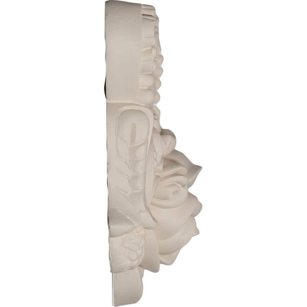 Primed White Polyurethane Rose Swag Onlay Applique