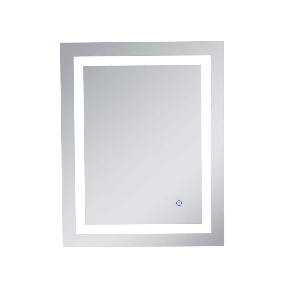 Timeless Home 24 in. W x 30 in. H Rectangle Frameless Silver LED Mirror