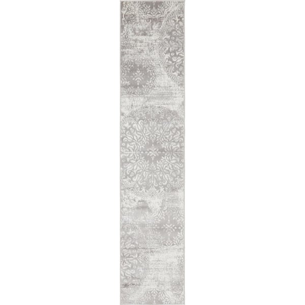 Unique Loom Sofia Grand Light Gray 2' 0 x 9' 10 Runner Rug