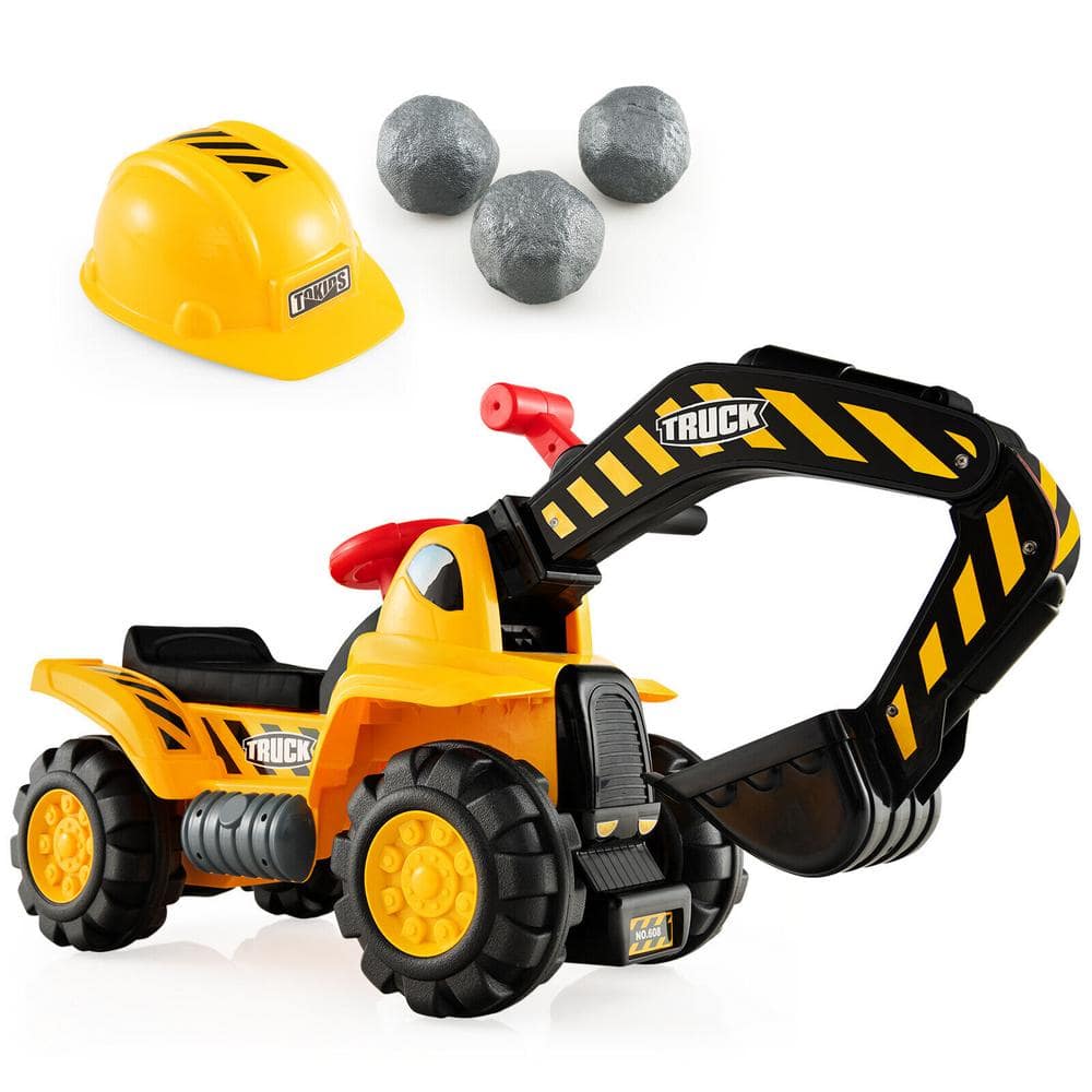 Costway 7.28 in. 3-Years Old Kids Toddler Ride On Car Truck KI2Z1Z194-A ...