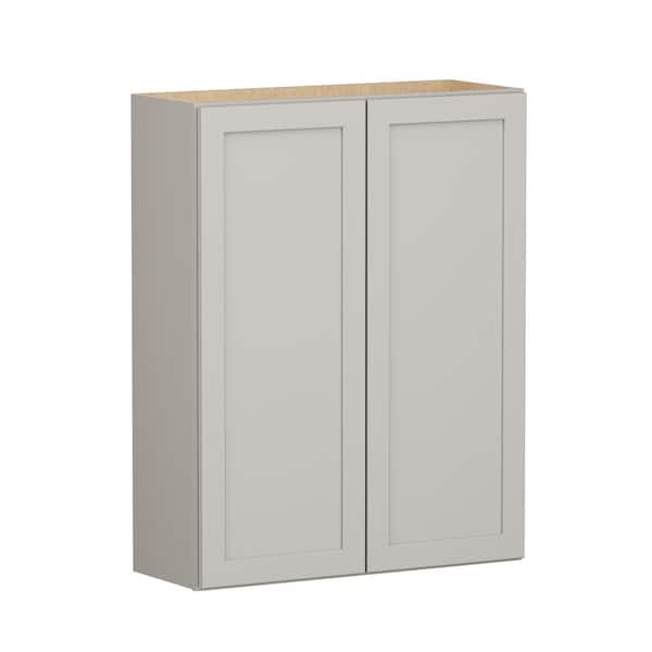 SIMPLY WOODMARK PRO Shaker Full Overlay 33 in. W x 12 in. D x 42 in. H Plywood Assembled Wall Kitchen Cabinet in Stone Gray