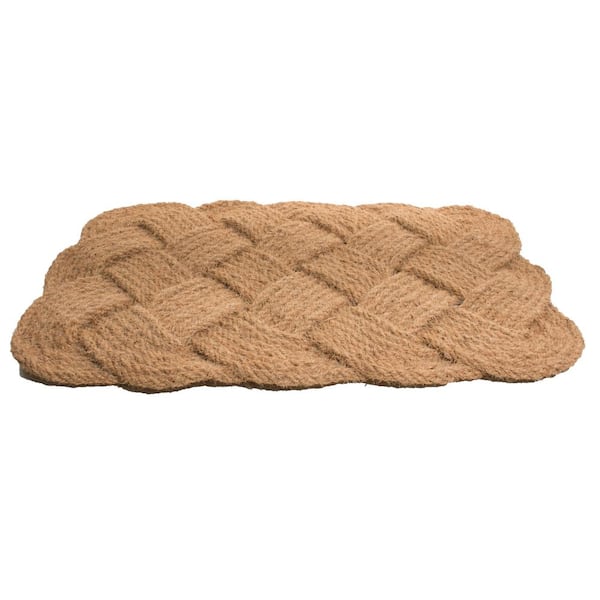 Natural Coconut Coir Doormat Welcome Mat Chunky Rope Knotted Weave Sturdy Heavy 